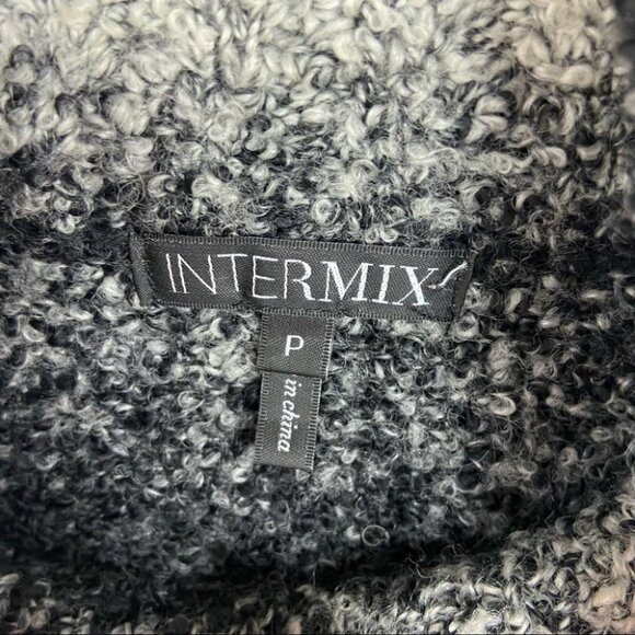 Intermix Wool Knit Sweater Top Grey Striped Size P or XS Sleeveless Chunky Gray - Picture 2 of 10